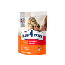 Club 4 Paws kuivtoit täiskasvanud kassidele karvapallide kontrolliks 300g.